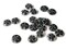 20 15mm Resin Black Flower Charms Clear Plastic Pendants Drop Beads Flat Round Sun Burst Charms